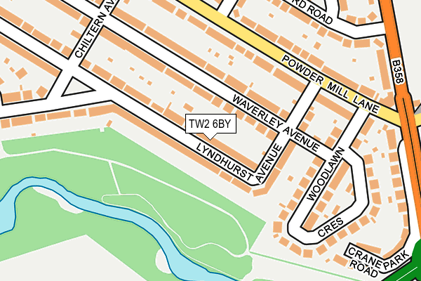 TW2 6BY map - OS OpenMap – Local (Ordnance Survey)
