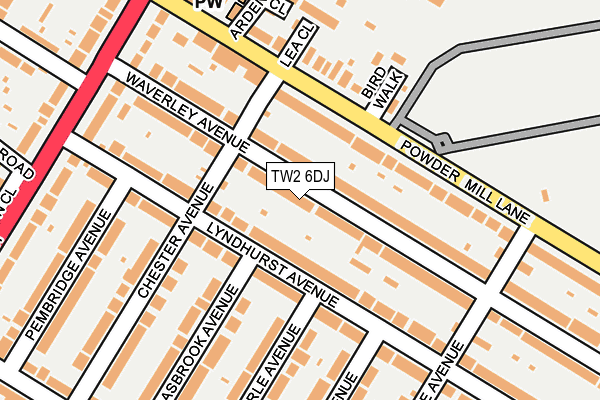 TW2 6DJ map - OS OpenMap – Local (Ordnance Survey)