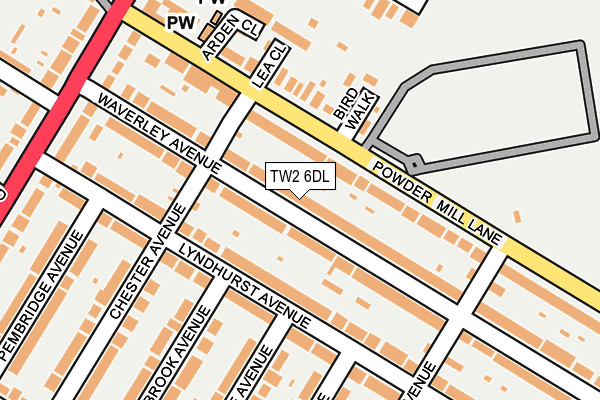 TW2 6DL map - OS OpenMap – Local (Ordnance Survey)