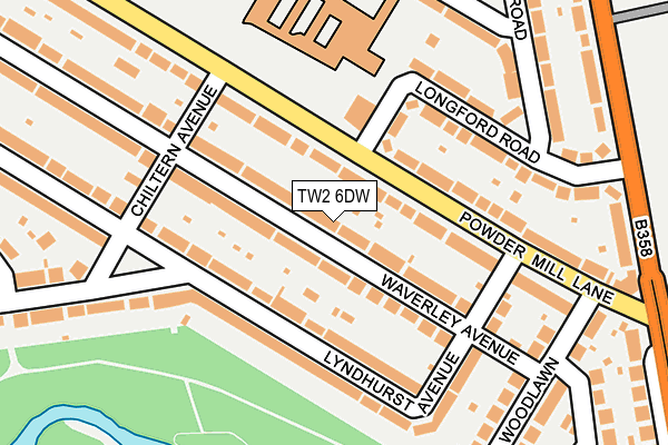 TW2 6DW map - OS OpenMap – Local (Ordnance Survey)