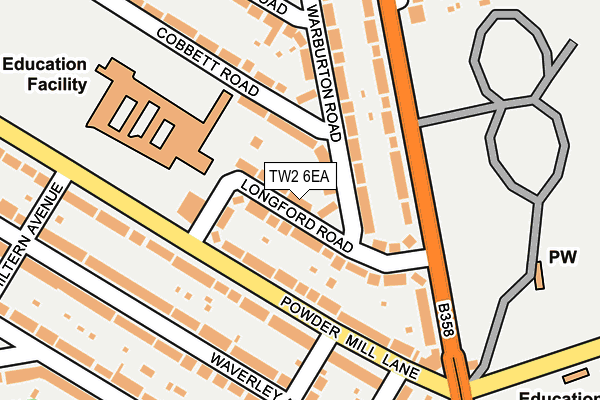TW2 6EA map - OS OpenMap – Local (Ordnance Survey)