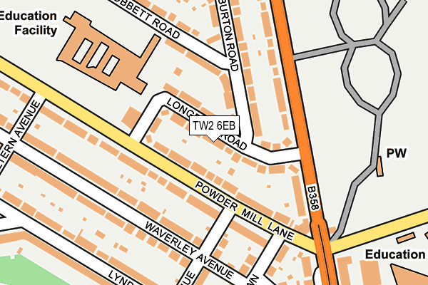 TW2 6EB map - OS OpenMap – Local (Ordnance Survey)
