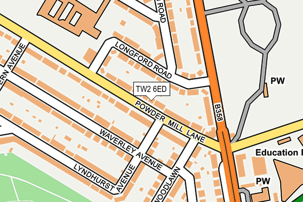 TW2 6ED map - OS OpenMap – Local (Ordnance Survey)