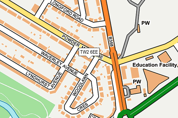 TW2 6EE map - OS OpenMap – Local (Ordnance Survey)