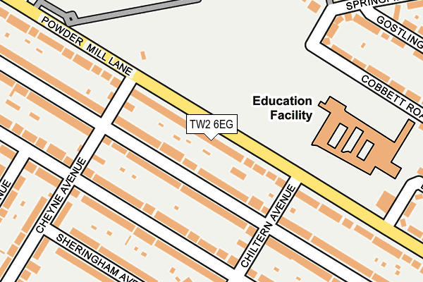 TW2 6EG map - OS OpenMap – Local (Ordnance Survey)