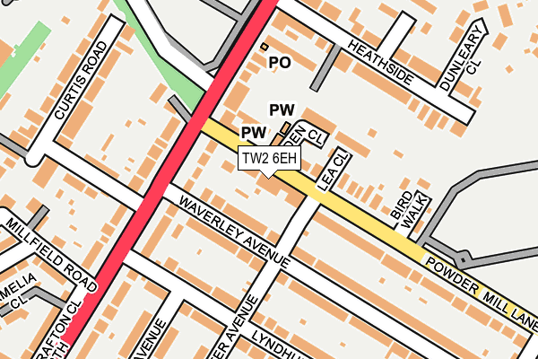 TW2 6EH map - OS OpenMap – Local (Ordnance Survey)