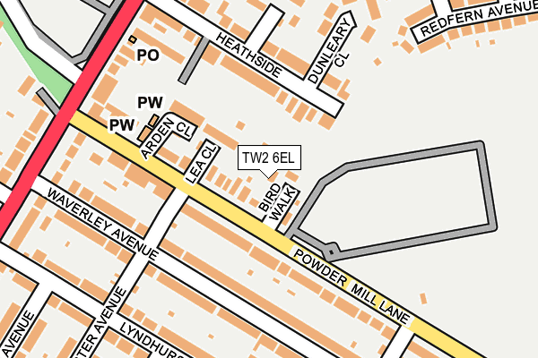 TW2 6EL map - OS OpenMap – Local (Ordnance Survey)