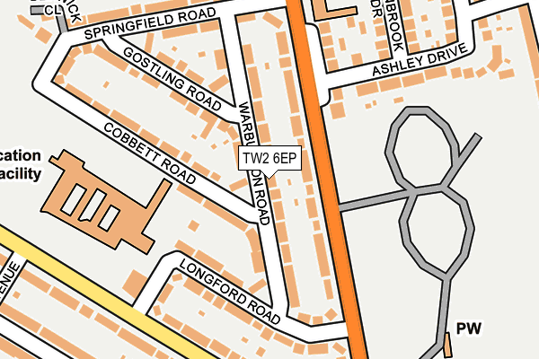 TW2 6EP map - OS OpenMap – Local (Ordnance Survey)