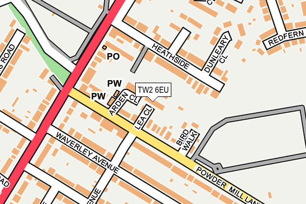 TW2 6EU map - OS OpenMap – Local (Ordnance Survey)