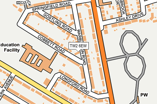 TW2 6EW map - OS OpenMap – Local (Ordnance Survey)