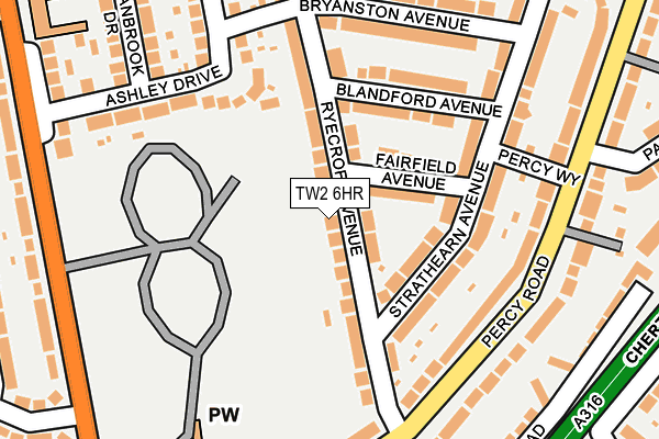 TW2 6HR map - OS OpenMap – Local (Ordnance Survey)