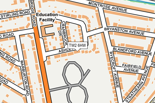 TW2 6HW map - OS OpenMap – Local (Ordnance Survey)