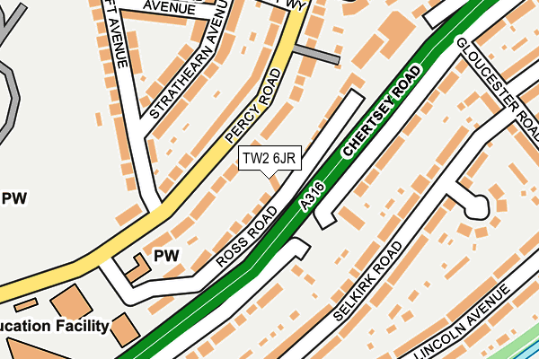 TW2 6JR map - OS OpenMap – Local (Ordnance Survey)