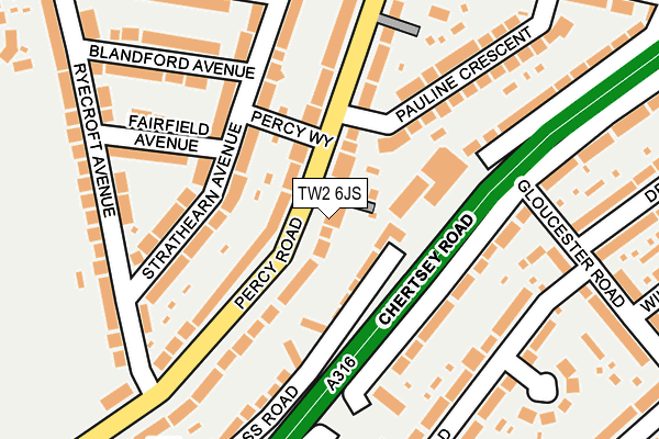 TW2 6JS map - OS OpenMap – Local (Ordnance Survey)