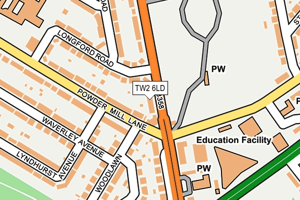 TW2 6LD map - OS OpenMap – Local (Ordnance Survey)