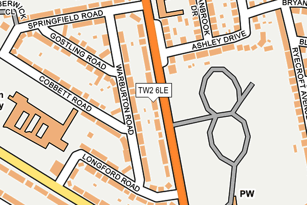TW2 6LE map - OS OpenMap – Local (Ordnance Survey)