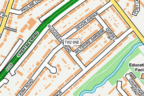 TW2 6NE map - OS OpenMap – Local (Ordnance Survey)