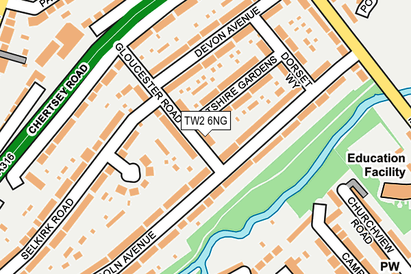 TW2 6NG map - OS OpenMap – Local (Ordnance Survey)