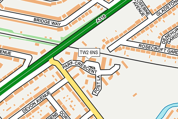 TW2 6NS map - OS OpenMap – Local (Ordnance Survey)
