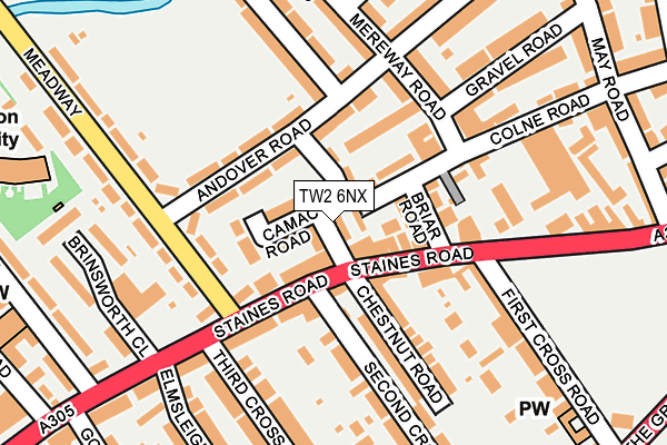 TW2 6NX map - OS OpenMap – Local (Ordnance Survey)