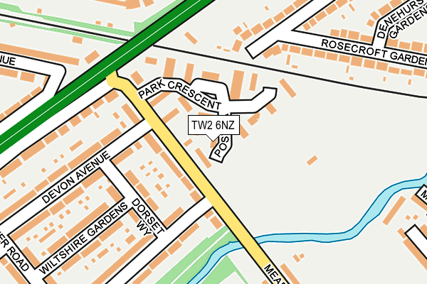 TW2 6NZ map - OS OpenMap – Local (Ordnance Survey)