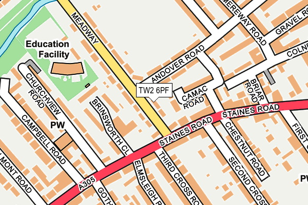 TW2 6PF map - OS OpenMap – Local (Ordnance Survey)