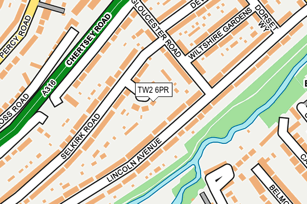 TW2 6PR map - OS OpenMap – Local (Ordnance Survey)