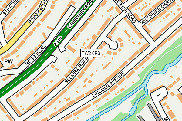 TW2 6PS map - OS OpenMap – Local (Ordnance Survey)