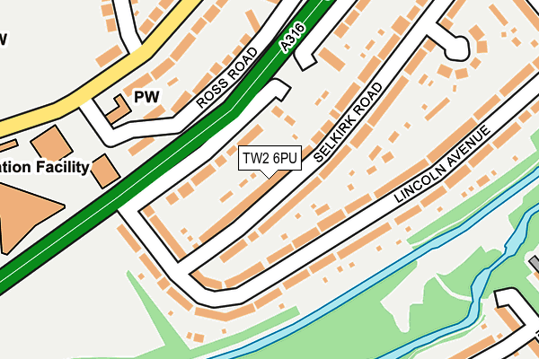 TW2 6PU map - OS OpenMap – Local (Ordnance Survey)