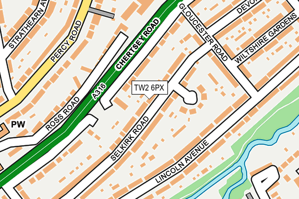 TW2 6PX map - OS OpenMap – Local (Ordnance Survey)