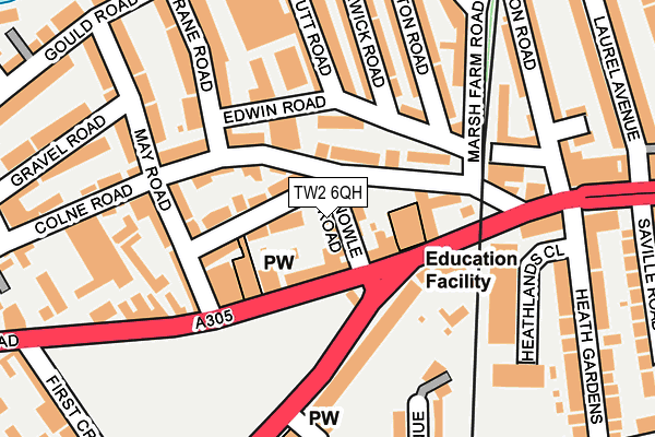 TW2 6QH map - OS OpenMap – Local (Ordnance Survey)