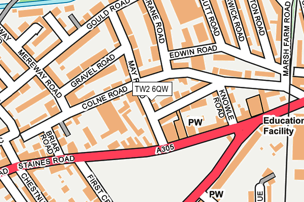 TW2 6QW map - OS OpenMap – Local (Ordnance Survey)