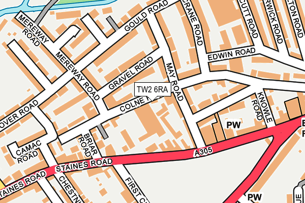 TW2 6RA map - OS OpenMap – Local (Ordnance Survey)
