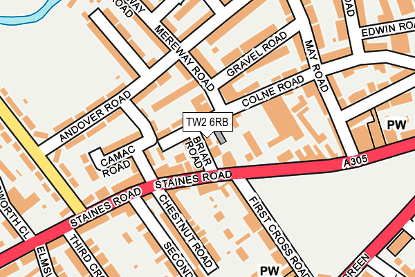TW2 6RB map - OS OpenMap – Local (Ordnance Survey)