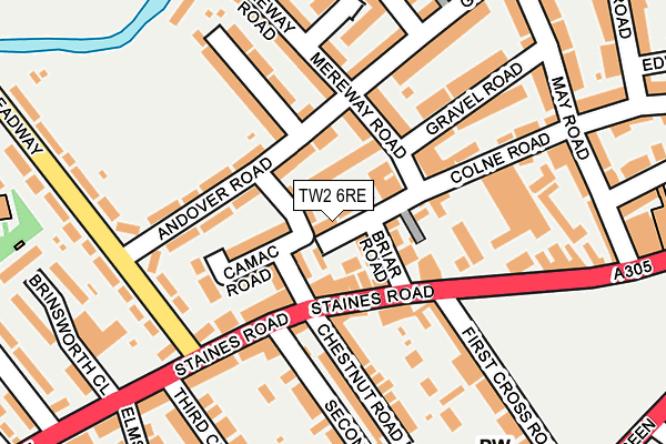 TW2 6RE map - OS OpenMap – Local (Ordnance Survey)