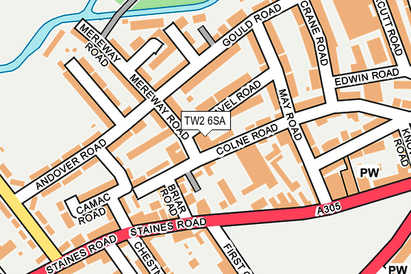 TW2 6SA map - OS OpenMap – Local (Ordnance Survey)