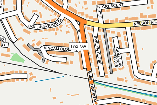 TW2 7AA map - OS OpenMap – Local (Ordnance Survey)