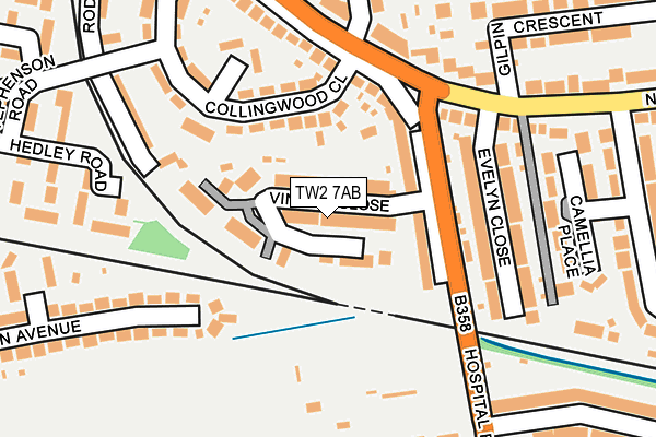 TW2 7AB map - OS OpenMap – Local (Ordnance Survey)