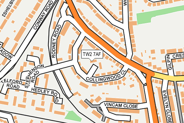TW2 7AF map - OS OpenMap – Local (Ordnance Survey)