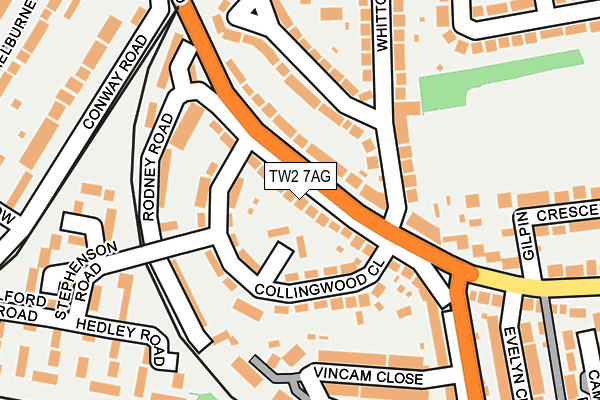 TW2 7AG map - OS OpenMap – Local (Ordnance Survey)