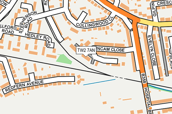 TW2 7AN map - OS OpenMap – Local (Ordnance Survey)