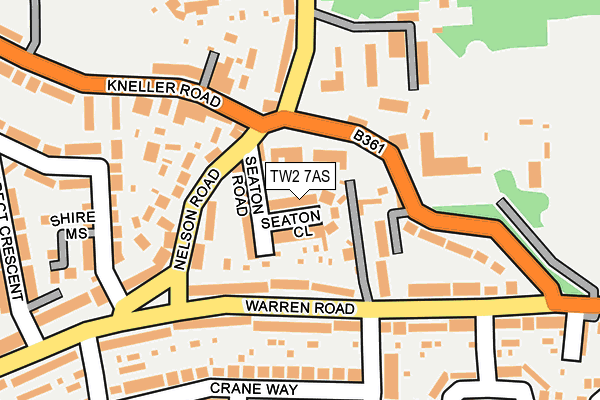 TW2 7AS map - OS OpenMap – Local (Ordnance Survey)
