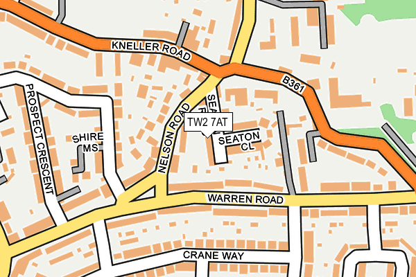 TW2 7AT map - OS OpenMap – Local (Ordnance Survey)