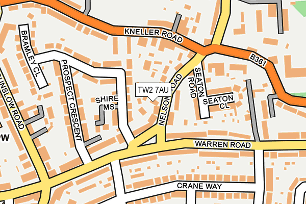 TW2 7AU map - OS OpenMap – Local (Ordnance Survey)