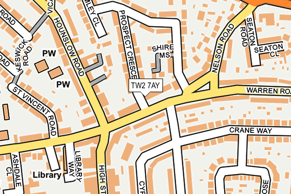 TW2 7AY map - OS OpenMap – Local (Ordnance Survey)