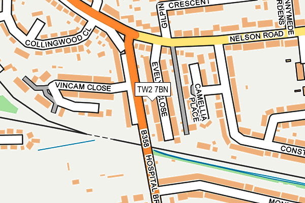 TW2 7BN map - OS OpenMap – Local (Ordnance Survey)