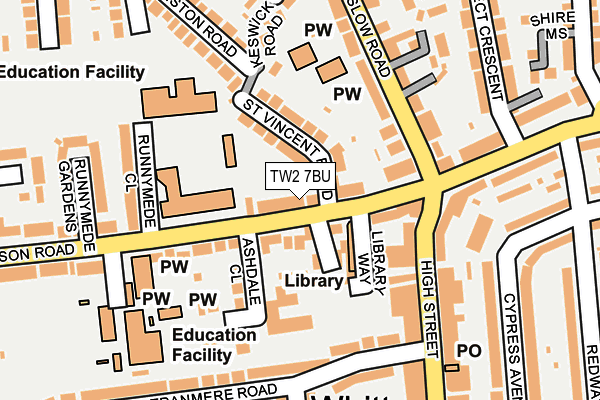 TW2 7BU map - OS OpenMap – Local (Ordnance Survey)