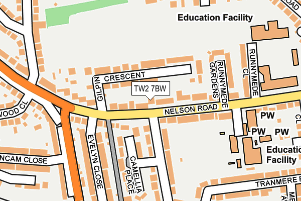 TW2 7BW map - OS OpenMap – Local (Ordnance Survey)