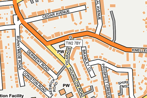 TW2 7BY map - OS OpenMap – Local (Ordnance Survey)