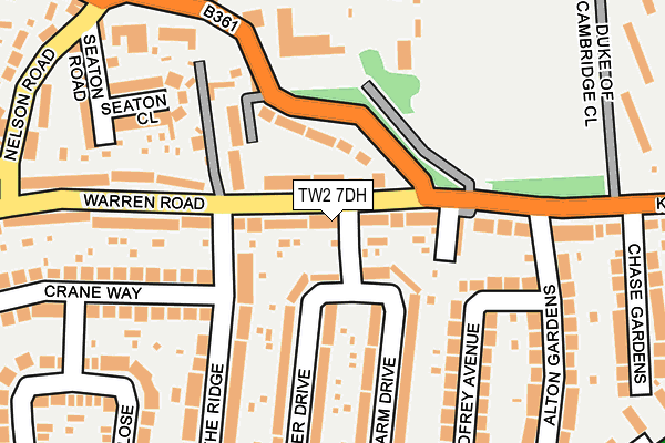 TW2 7DH map - OS OpenMap – Local (Ordnance Survey)